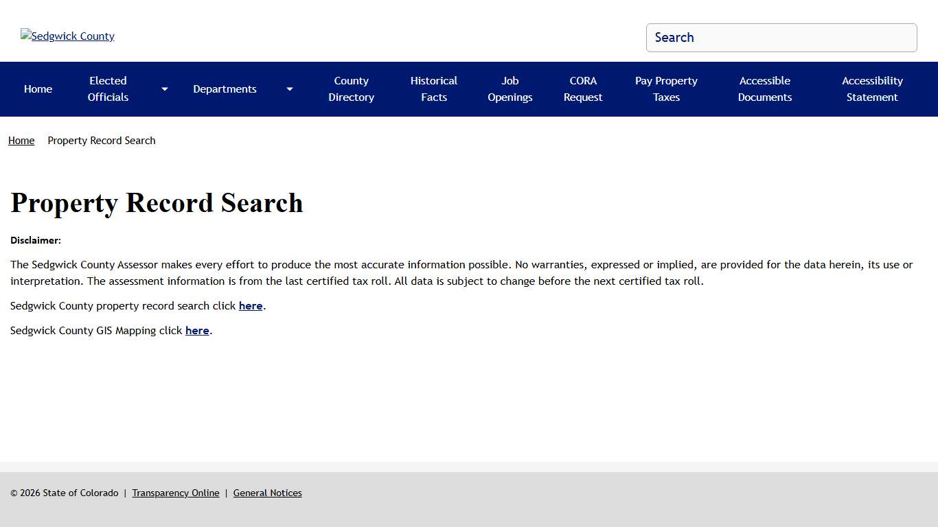 Property Record Search | Sedgwick County