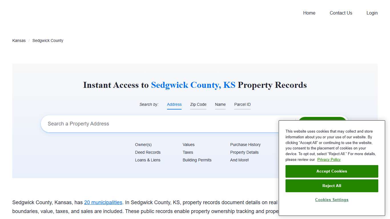 Sedgwick County, KS Property Records | Owners, Deeds, Permits